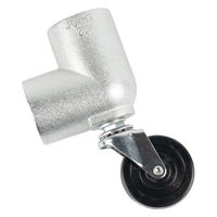 グリーンクロス 単管用ジョイント金具 Sタイプ 中キャスター付き エルボ型 S-14-2L-100-T 1個（直送品）