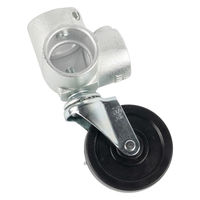 グリーンクロス 単管用ジョイント金具 Sタイプ 中キャスター付き コーナー型 S-14-3Y-100 1個（直送品）