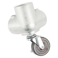 グリーンクロス 単管用ジョイント金具 Sタイプ 小キャスター付き コーナー型 S-14-3Y-65 1個（直送品）