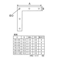 フジテックジャパン アイアン平横金具 60×60 黒 棚・補強・装飾用 1100100011753 1個（直送品）