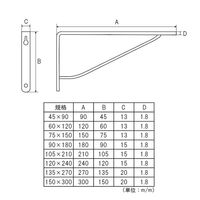 フジテックジャパン ステンレスR棚受 75×150 棚受け金具 1100100011799 1個（直送品）