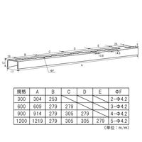 フジテックジャパン カラーシェルフ支柱 白 1219mm(1200mm規格) カラーシェルフ用金具・支柱 1100100011838 1個（直送品）