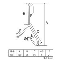 フジテックジャパン マルチフック クローム No.1 壁掛け・収納・DIY用 1100100016435 1個（直送品）
