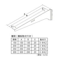 フジテックジャパン カラーシェルフ棚受 木棚用 黒 L250 10個入 L用 棚板取付穴付 1100100016565 1箱(10個入)（直送品）