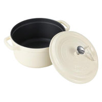 LIV PLUS CAROTE(カローテ) ココット鍋 22cm IH ホーロー鍋 ホワイト NM-5232 1個（直送品）