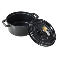 LIV PLUS CAROTE(カローテ) ココット鍋 22cm IH ホーロー鍋 ブラック NM-5231 1個（直送品）