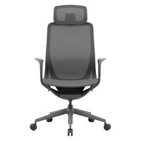 【車上渡し】アール・エフ・ヤマカワ アリア ライト チェア ヘッドレスト付 ダークグレー 1脚（直送品）