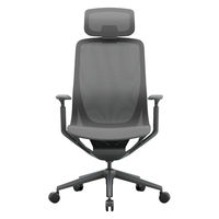 【車上渡し】アール・エフ・ヤマカワ アリア チェア 可動肘付 ヘッドレスト付 ダークグレー 1脚（直送品）