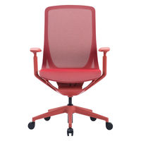 【車上渡し】アール・エフ・ヤマカワ アリア チェア 可動肘付 コーラルレッド 1脚（直送品）