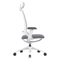 【車上渡し】アール・エフ・ヤマカワ ハグ チェア 可動肘 ランバー付 ヘッドレスト付 ライトグレー×ホワイトフレーム 1脚（直送品）