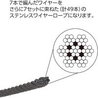 ダイドーハント DAIDOHANT ステンレスワイヤーロープ (直径)2.0mm×(長さ)50M 7×7構造 10157319 1巻（直送品）