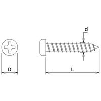 ダイドーハント DAIDOHANT タッピングねじ 鍋頭 白 4×40mm 14本入 00081807 1セット(84本:14本×6パック)（直送品）