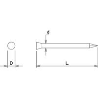 DAIDOHANT ケーシング釘 (径:d)1.5x(長さ:L)25mm 黄(約280本入) 10179994 1パック(280本)（直送品）
