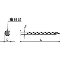 DAIDOHANT 焼杉釘スクリュー (径d)2.1x(長さ:L)32mm(約100本入) 10179651 1パック(100本)（直送品）