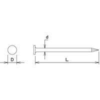 DAIDOHANT ステンレス釘 平頭 (径:d)3.4x(長さ:L)75mm(15本入) 10179685 1パック(15本)（直送品）