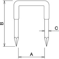 DAIDOHANT 絶縁ステープル 大(NO.1) (線径:C)1.81×(A)10.5×(B)20(約100本入) 10179699（直送品）