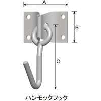 ダイドーハント DAIDOHANT ユニクロ ハンモックフック 座付 10102110 1個 699-8182（直送品）