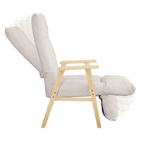 【軒先渡し】アイリスオーヤマ リクライニングウッドアームチェア アイボリー 1台（直送品）