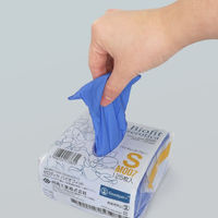 川西工業　検査検診用ニトリルグローブ バイオフィット ブルー S M007S 1袋（125枚入）