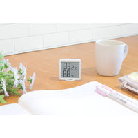 温湿度計 ドリテック デジタル温湿度計 リテーモ・ミニ・シンプル ホワイト 1個