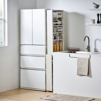 アイリスオーヤマ キッチン隙間収納ラック 幅140×奥行445×高さ1810mm ホワイト 1台（直送品）