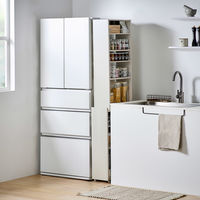 アイリスオーヤマ キッチン隙間収納ラック 幅198×奥行445×高さ1810mm ホワイト 1台（直送品）