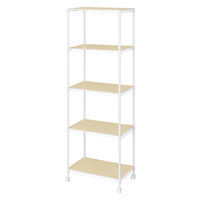 アイリスオーヤマ カラーメタルラック ウッドボード付き 幅550×奥行350×高さ1630mm ホワイト 1台（直送品）