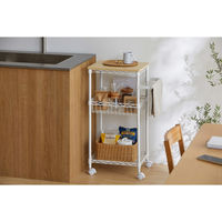 アイリスオーヤマ カラーメタルラック ワゴン 幅410×奥行310×高さ840mm ホワイト 1台（直送品）