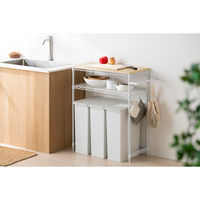 アイリスオーヤマ カラーメタルラック ペール上ラック ロータイプ 幅850×奥行360×高さ900mm ホワイト 1台（直送品）