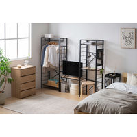 アイリスオーヤマ 組立簡単 連結スチールラック用ハンガーパイプ 幅751×奥行25×高さ100mm ブラック 1セット(10本入)（直送品）