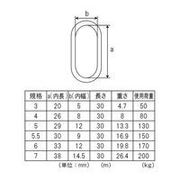 フジテックジャパン ユニクロ小判チェーン 6mm規格 内長33mm×内幅12mm×長さ30m 1100100016673 1個（直送品）