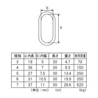 フジテックジャパン ステンレス小判チェーン 5mm規格 内長27mm×内幅7.5mm×長さ30m 1100100016677 1個（直送品）