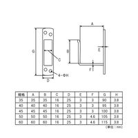 ユニクロ座付貫抜 35規格【受】 10個入 引戸・倉庫扉用 スムーズ固定金具 1100100016773 1箱(10個入)（直送品）