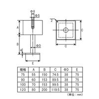 フジテックジャパン ステンレス柱受 75mm規格【角】 20個入 シルバー 柱受金物 1100100016820 1箱(20個入)（直送品）