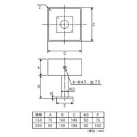 フジテックジャパン ステンレス柱受 150mm規格【角】 ブラック 6個入 柱受金物 1100100016832 1箱(6個入)（直送品）