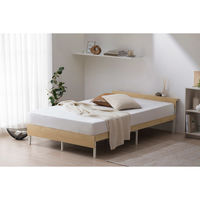 アイリスオーヤマ ウッドスチールベッド 宮付き 幅1200×奥行2047×高さ541ｍｍ ホワイト/ナチュラル 1台（直送品）