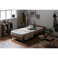 アイリスオーヤマ ウッドスチールベッド 宮付き 幅1002×奥行2051×高さ541ｍｍ ブラック/ウォールナット 1台（直送品）