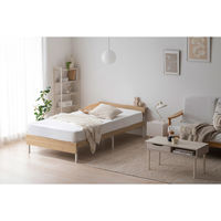アイリスオーヤマ ウッドスチールベッド 宮付き 幅1002×奥行2051×高さ541ｍｍ ホワイト/ナチュラル 1台（直送品）