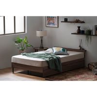 アイリスオーヤマ ウッドスチールベッド 宮付き 幅1200×奥行2047×高さ541ｍｍ ブラック/ウォールナット 1台（直送品）