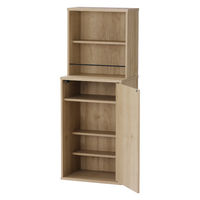 アイリスオーヤマ 隠せる本棚 幅395×奥行295×高さ1038ｍｍ ナチュラル/ブラック 1台（直送品）