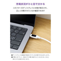 Type-Cケーブル 240W PD EPR USB 1m 電力液晶付 シリコン 白 MPA-CCECW10WH エレコム 1個（直送品）