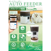 自動給餌器 猫 犬 4L カメラ付き 1080p 暗視 Wi-Fi2.4/5GHz 白 PET-AF01CAWH エレコム 1個（直送品）