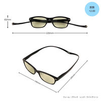 マグティク 首掛け老眼鏡 ブラック 度数2 4573521410635 1個（直送品）