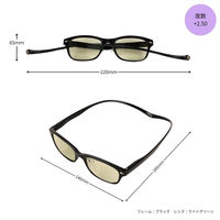 マグティク 首掛け老眼鏡 ブラック 度数2.5 4573521410642 1個（直送品）