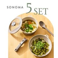 フライパン24cmキッチンツール 5点セット IH・ガス火対応 SONOMA グレージュ LV-0402 1個 LIV PLUS