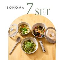 フライパン24cmキッチンツール 7点セット IH・ガス火対応 SONOMA グレージュ LV-0403 1個 LIV PLUS