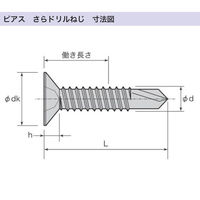 八幡ねじ ステンレス皿ドリルねじ 576236 1セット(1袋(2本)×5)（直送品）