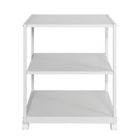 スマイル プリンターラック/ワゴン 3段 ホワイト 幅605×奥行482×高さ702mm キャスター付(ストッパー付) 1台