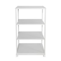 スマイル プリンターラック/ワゴン 4段 ホワイト 幅605×奥行482×高さ1002mm キャスター付(ストッパー付) 1台