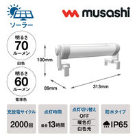 ムサシ ソーラー外壁・フェンスライト S-C1200L 1個（直送品）